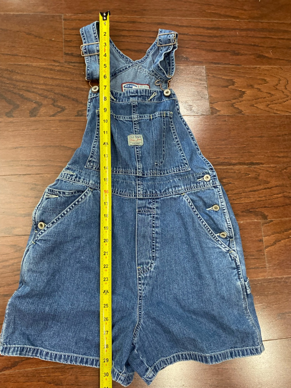 Vintage Old Navy Blue Denim Women’s Short Overalls - Picture 2 of 8